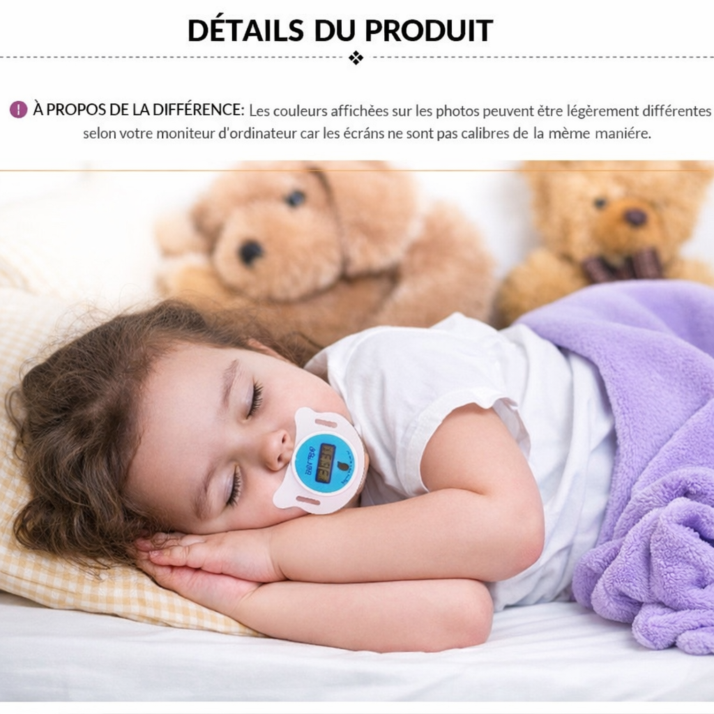 Tétine Thermomètre Bébé – Mesure de Température Douce & Sécurisée