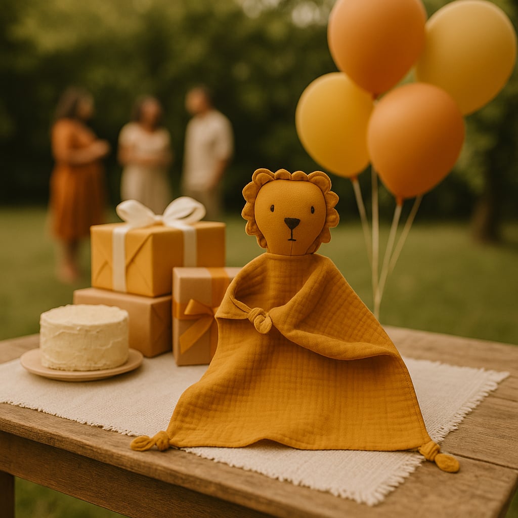 Doudou Mousseline Bébé – Doux & Réconfortant 🐻✨