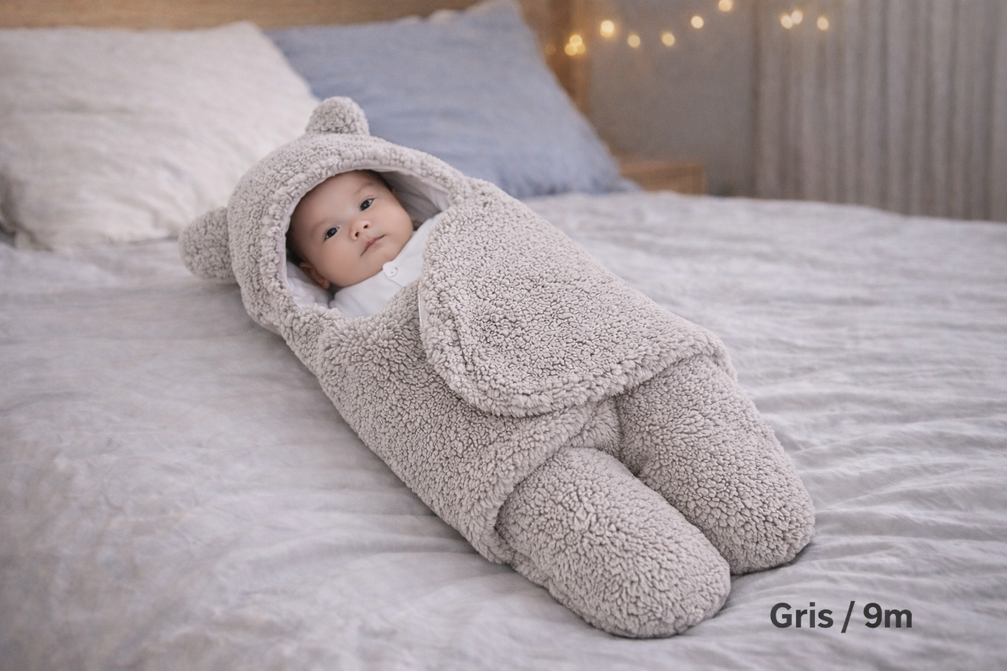 Sac de Couchage Bébé Hiver – Gigoteuse Ourson Douce & Sécurisée (0–10 mois)