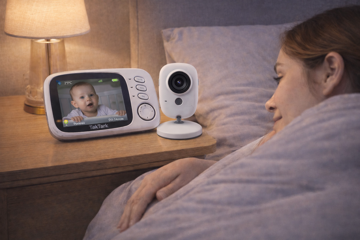Moniteur Bébé Vidéo 3.2’’ – Vision Nocturne & Détection Température | Audio Bidirectionnel