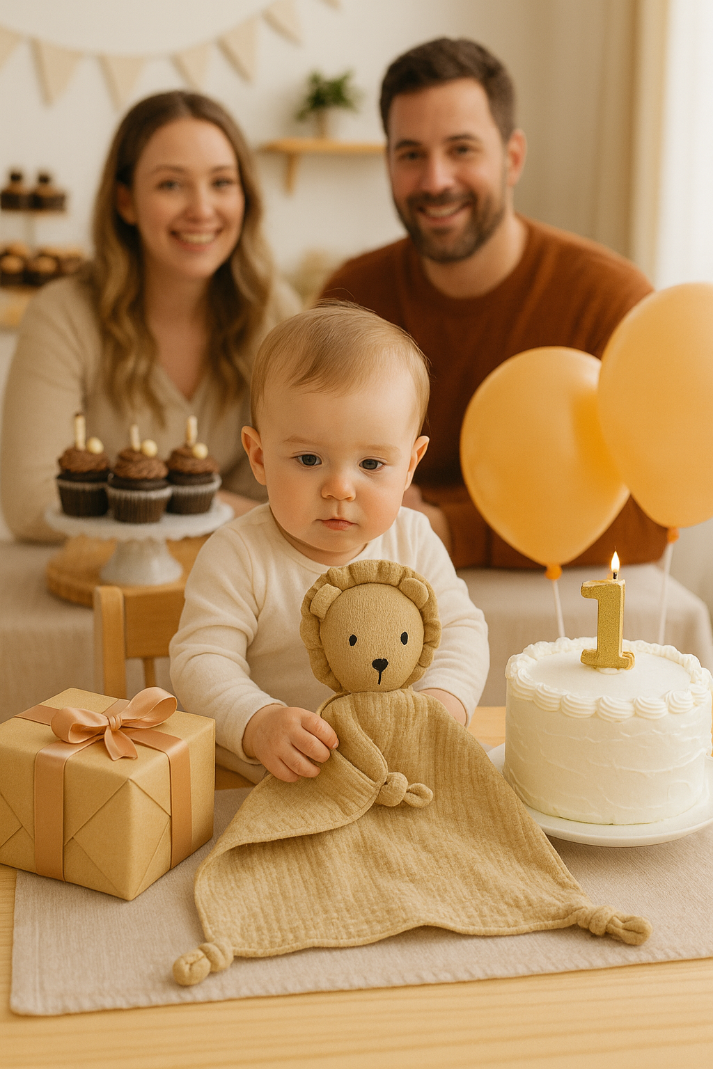 Doudou Mousseline Bébé – Doux & Réconfortant 🐻✨