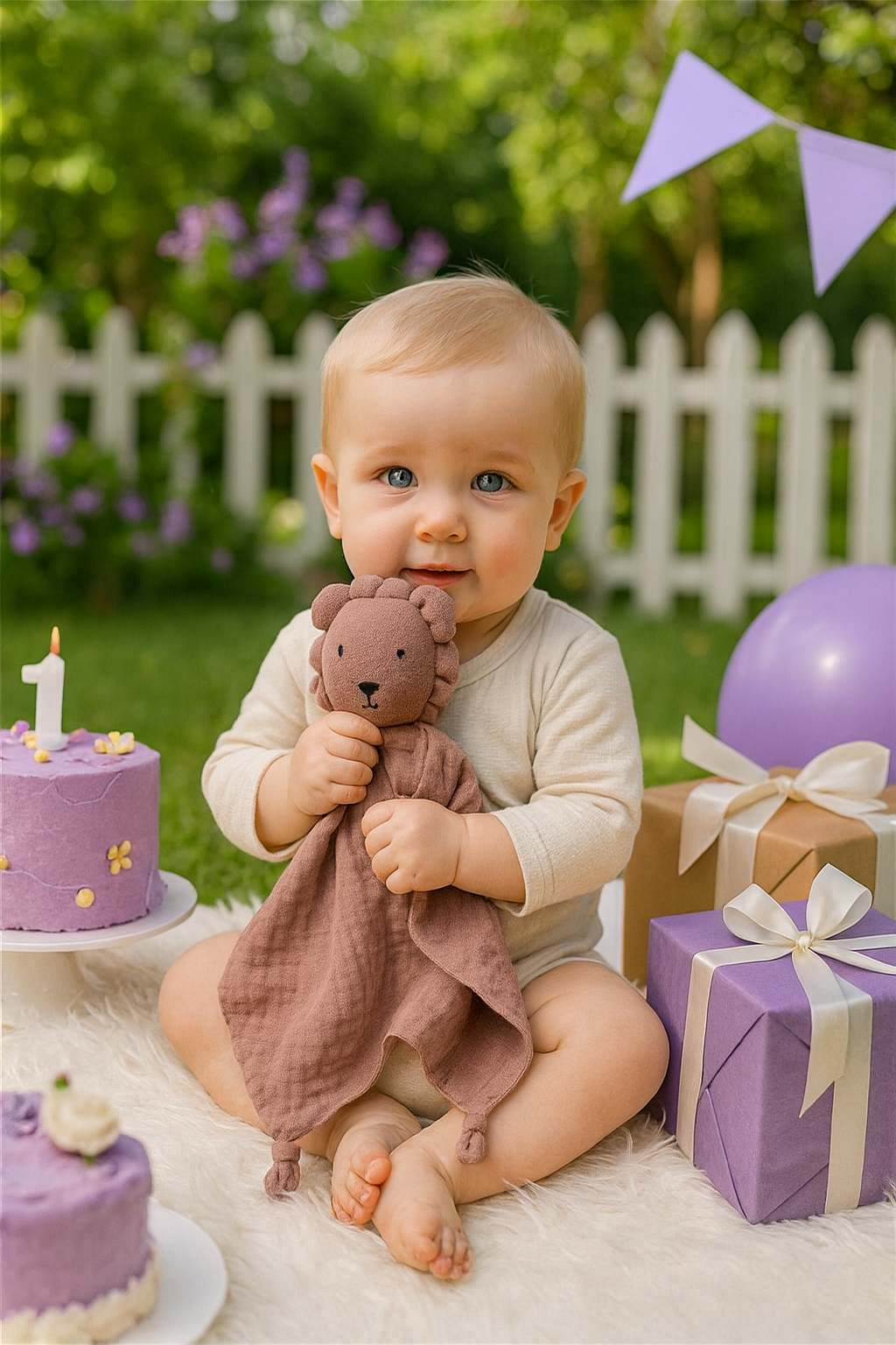 Doudou Mousseline Bébé – Doux & Réconfortant 🐻✨