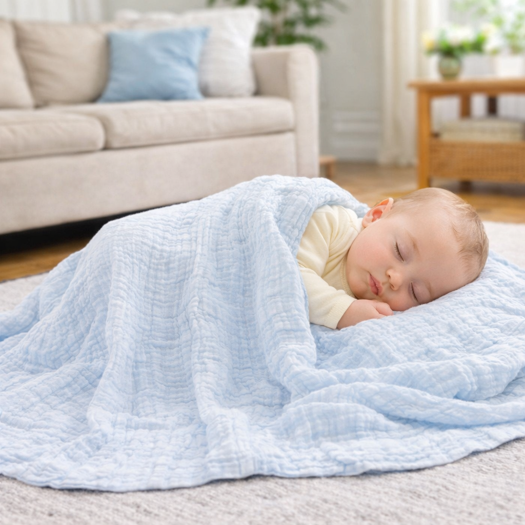 Couverture Bébé en Coton Ultra Doux - Légère & Respirante
