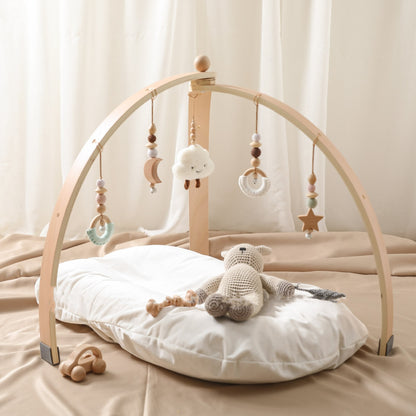 Arche d’Éveil en Bois avec Jouets – Style Montessori