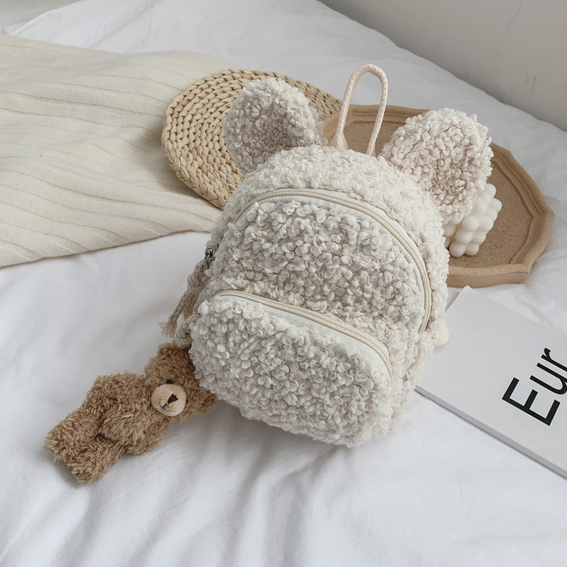 Petit sac à dos peluche pour enfant - Lapin-Ourson