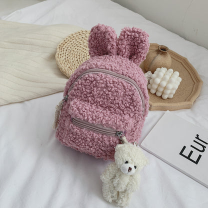 Petit sac à dos peluche pour enfant - Lapin-Ourson