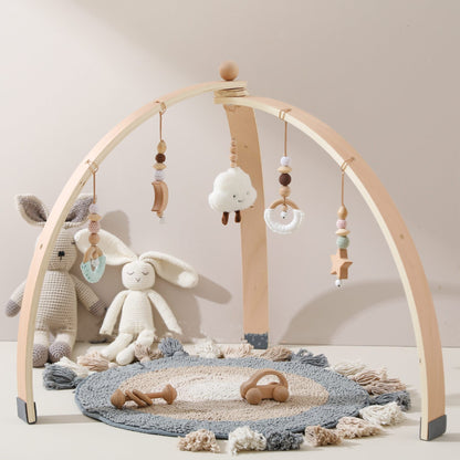 Arche d’Éveil en Bois avec Jouets – Style Montessori