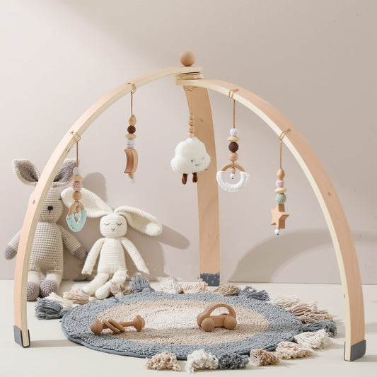 Arche d’Éveil en Bois avec Jouets – Style Montessori