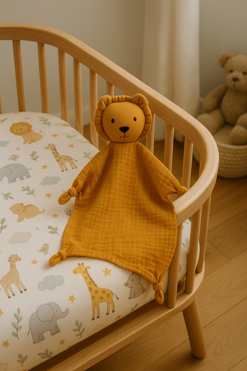 Doudou Bébé en Mousseline – Coton Ultra Doux & Apaisant