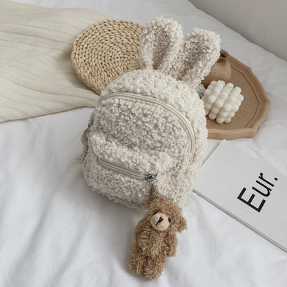 Petit sac à dos peluche pour enfant - Lapin-Ourson