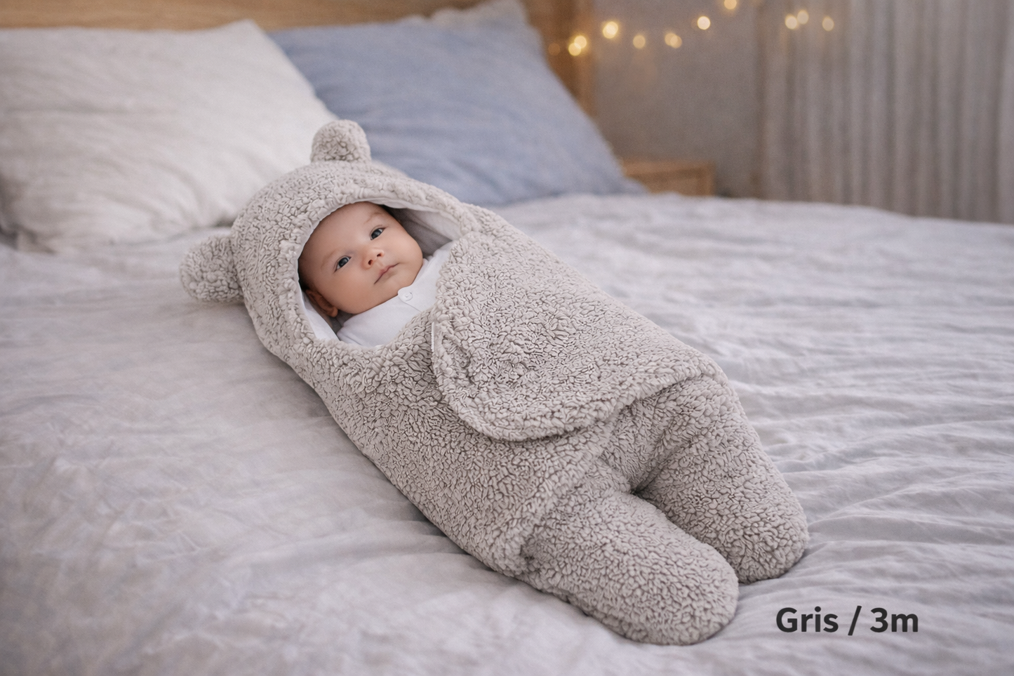 Sac de Couchage Bébé Hiver – Gigoteuse Ourson Douce & Sécurisée (0–10 mois)