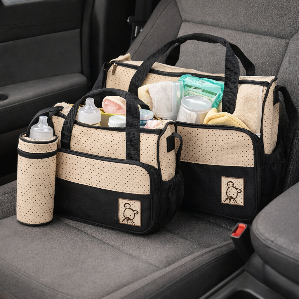 Sac à Langer Complet 5-en-1 – Imperméable & Pratique pour Sorties avec Bébé