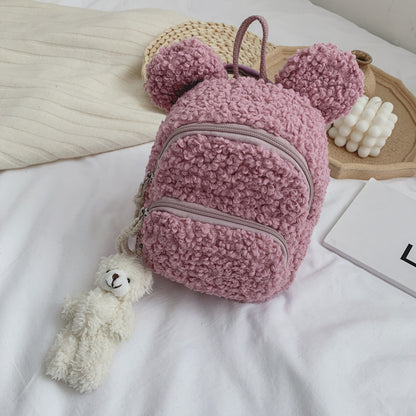 Petit sac à dos peluche pour enfant - Lapin-Ourson
