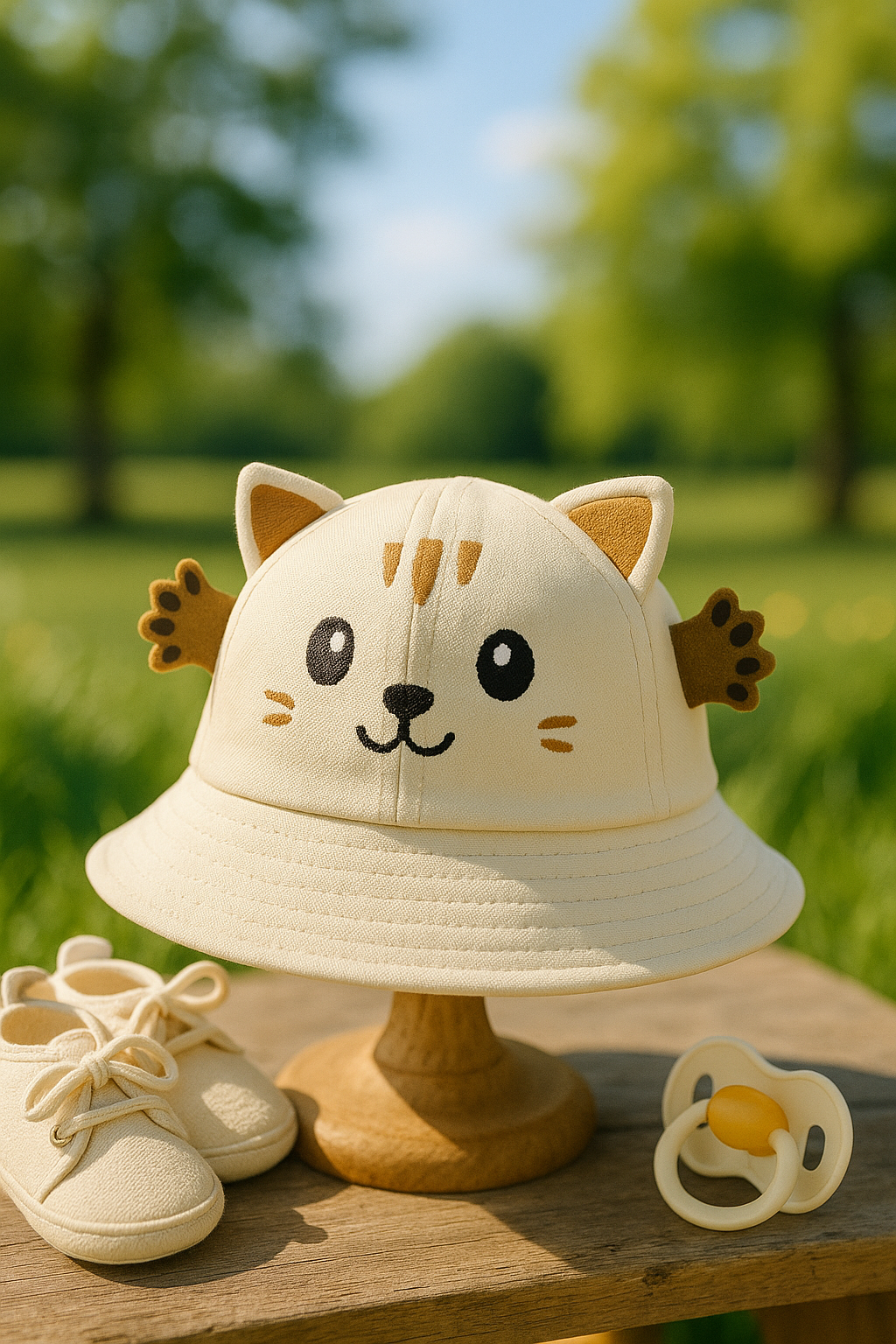 Chapeau Soleil Bébé Mignon – Animaux (Chat / Grenouille)