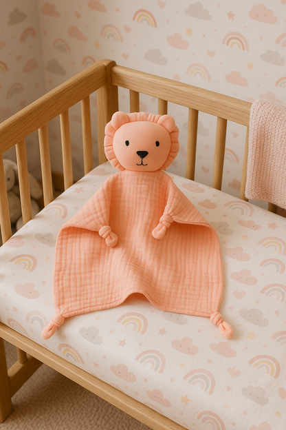 Doudou Bébé en Mousseline – Coton Ultra Doux & Apaisant