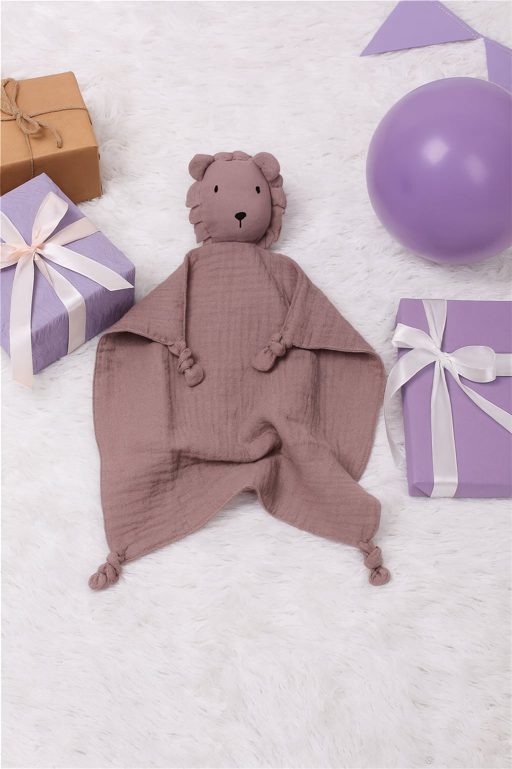 Doudou Mousseline Bébé – Doux & Réconfortant 🐻✨