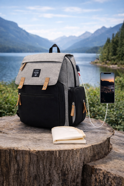 Sac à Langer Premium avec port USB - Grande capacité, Rangement optimal, Étanche & Durable