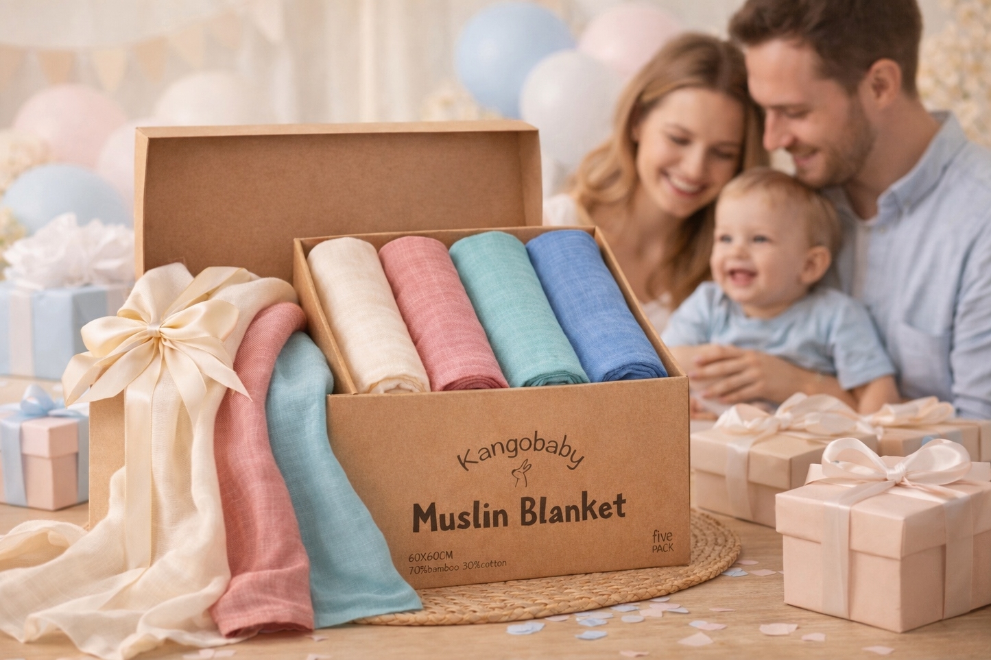 Bavoirs Bébé Ultra Doux en Gaze (Pack de 5)