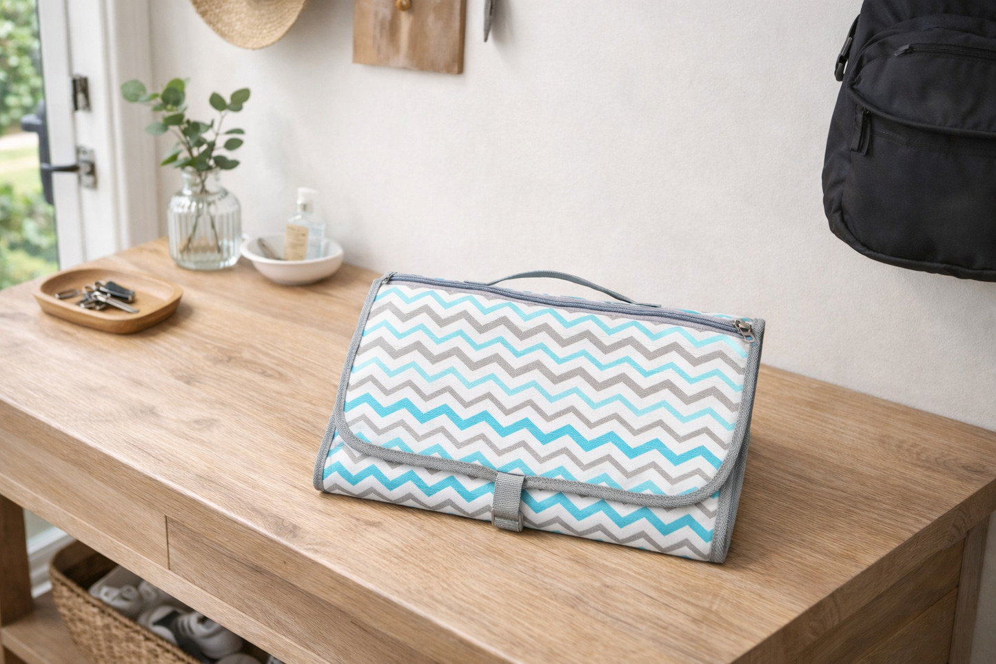 Matelas à Langer Portable Pliable – Tapis de Change Imperméable avec Pochette de Rangement | Voyage & Sorties Bébé