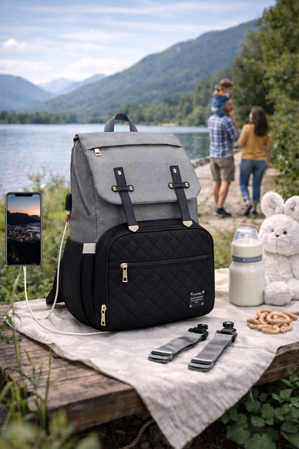 Sac à Langer Premium avec port USB - Grande capacité, Rangement optimal, Étanche & Durable