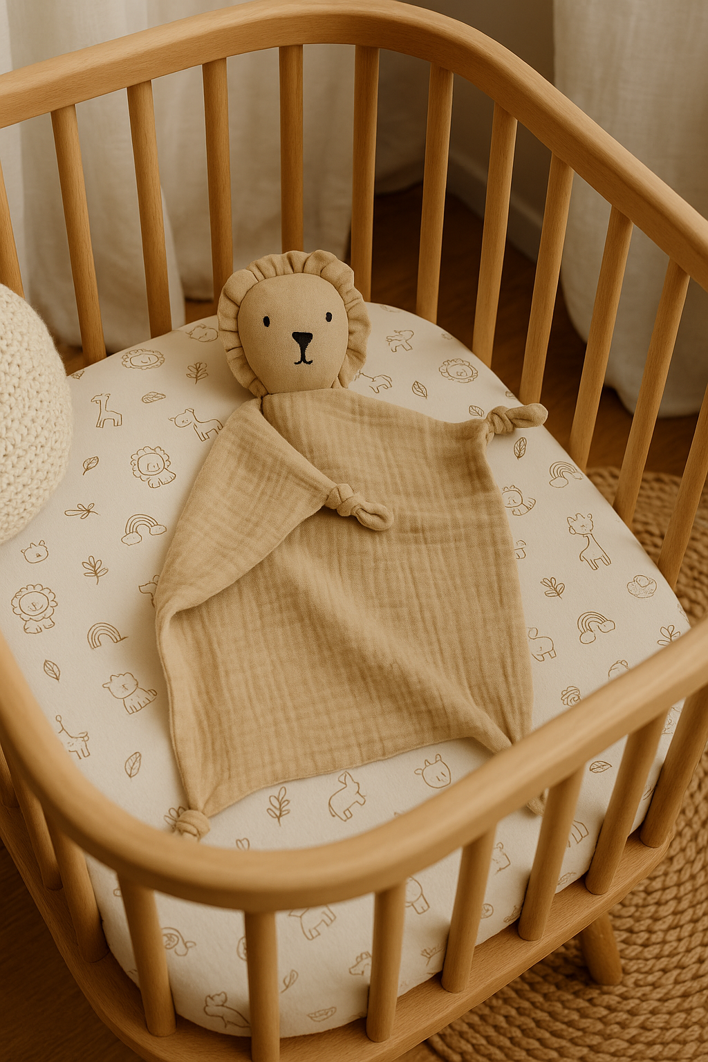 Doudou Bébé en Mousseline – Coton Ultra Doux & Apaisant