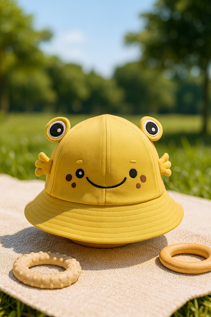 Chapeau Soleil Bébé Mignon – Animaux (Chat / Grenouille)