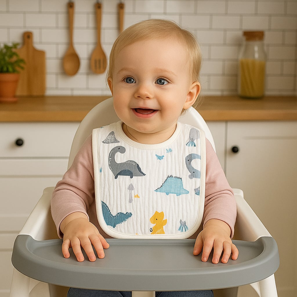 Bavoir Doux & Absorbant – 100% Coton pour Repas Sans Soucis