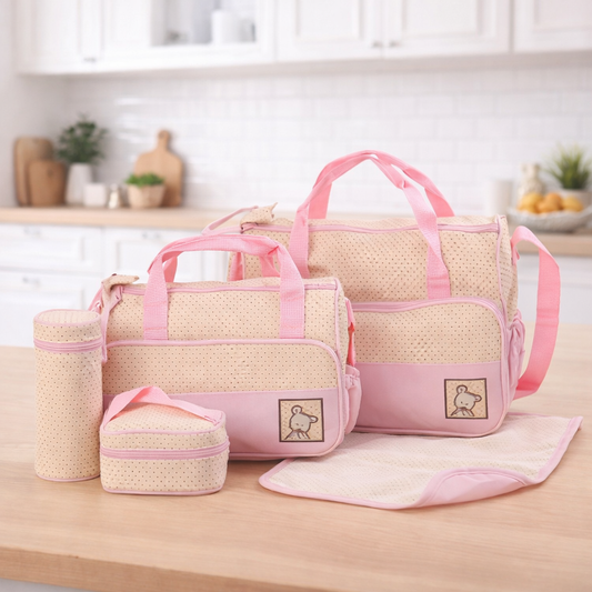 Sac à Langer Complet 5-en-1 – Imperméable & Pratique pour Sorties avec Bébé