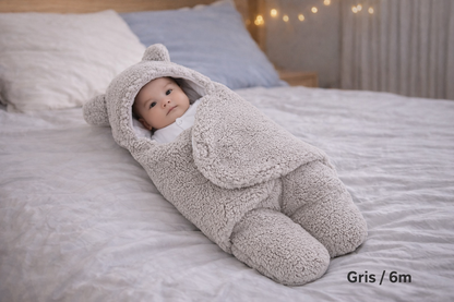 Sac de Couchage Bébé Hiver – Gigoteuse Ourson Douce & Sécurisée (0–10 mois)