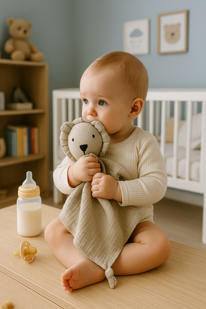 Doudou Bébé en Mousseline – Coton Ultra Doux & Apaisant