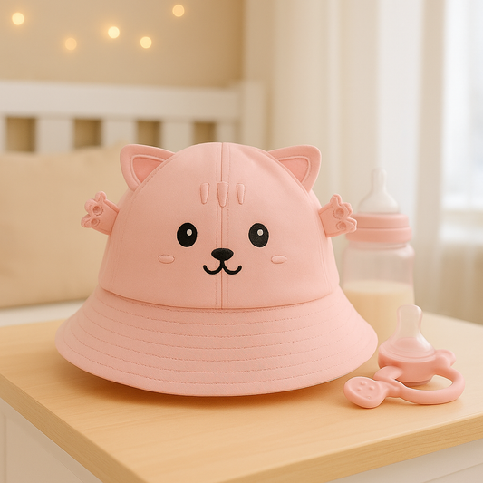 Chapeau Soleil Bébé Mignon – Animaux (Chat / Grenouille)