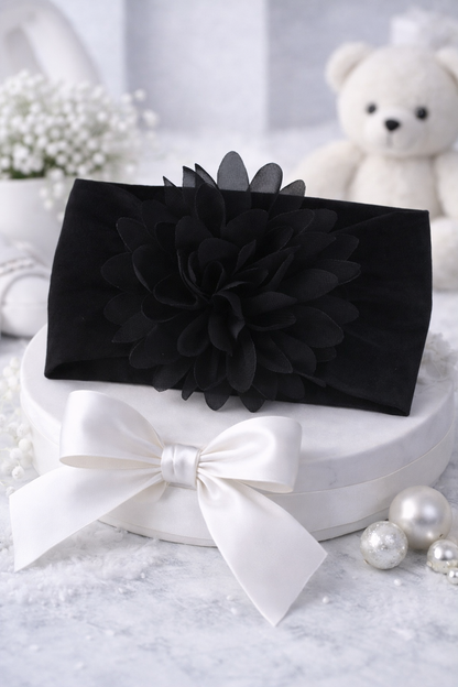 Bandeau Bébé Fleur en Mousseline – Accessoire Cheveux (0–24 mois)