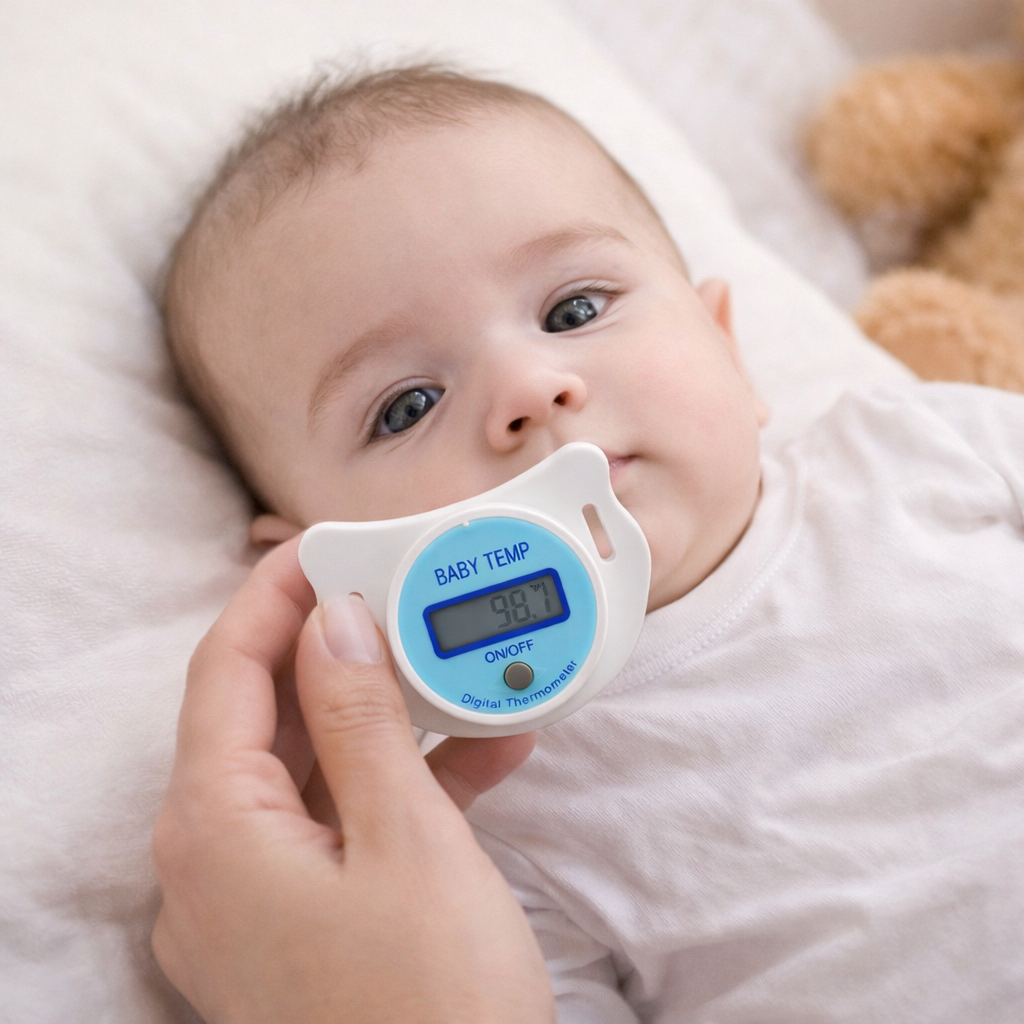 Tétine Thermomètre Bébé – Mesure de Température Douce & Sécurisée