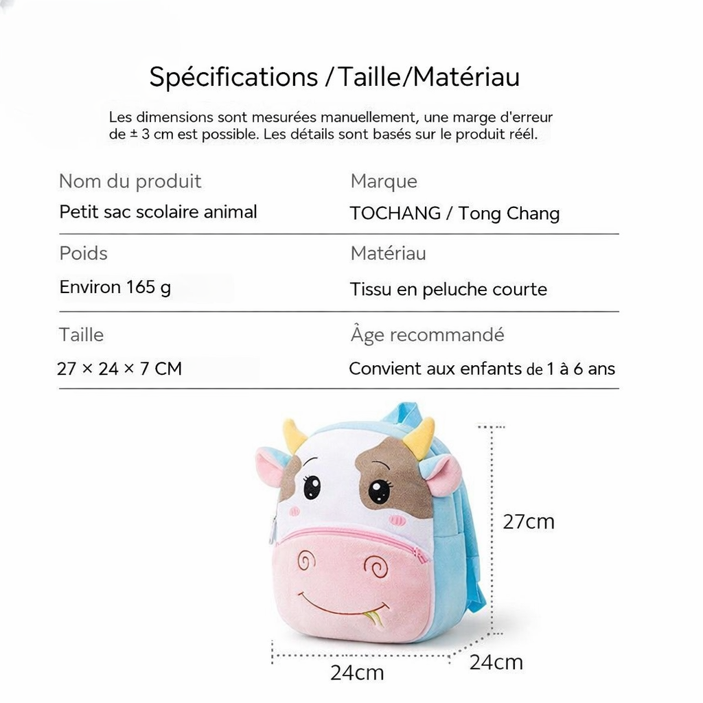 Sac à Dos Bébé & Enfant en Peluche Animaux – Léger, Doux