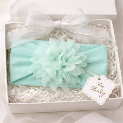 Bandeau Bébé Fleur en Mousseline – Accessoire Cheveux (0–24 mois)