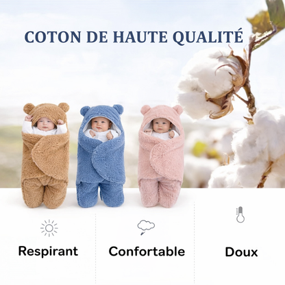 Sac de Couchage Bébé Hiver – Gigoteuse Ourson Douce & Sécurisée (0–10 mois)