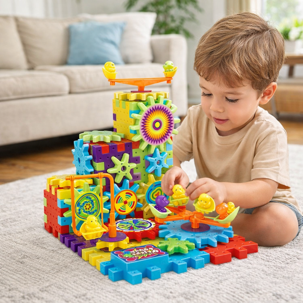 Jeu Éducatif à Engrenages 3D – Construction & Logique pour Enfants