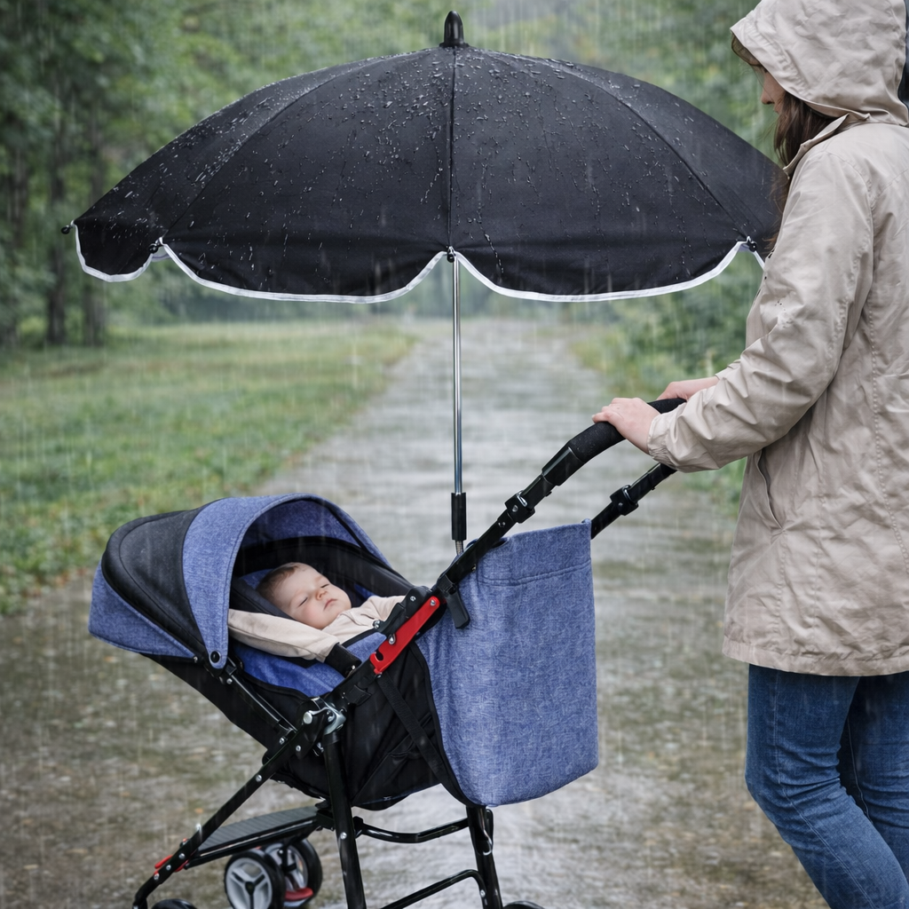 ☂️ Parasol Universel 360° pour Poussette – Protection Soleil & UV | Ajustable & Sécurisé