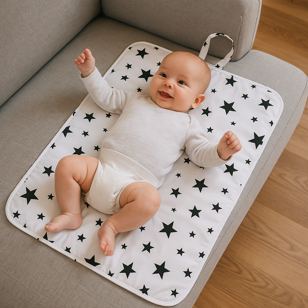 Tapis à langer portable – Imperméable, pliable & ultra doux