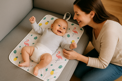 Tapis à langer portable – Imperméable, pliable & ultra doux