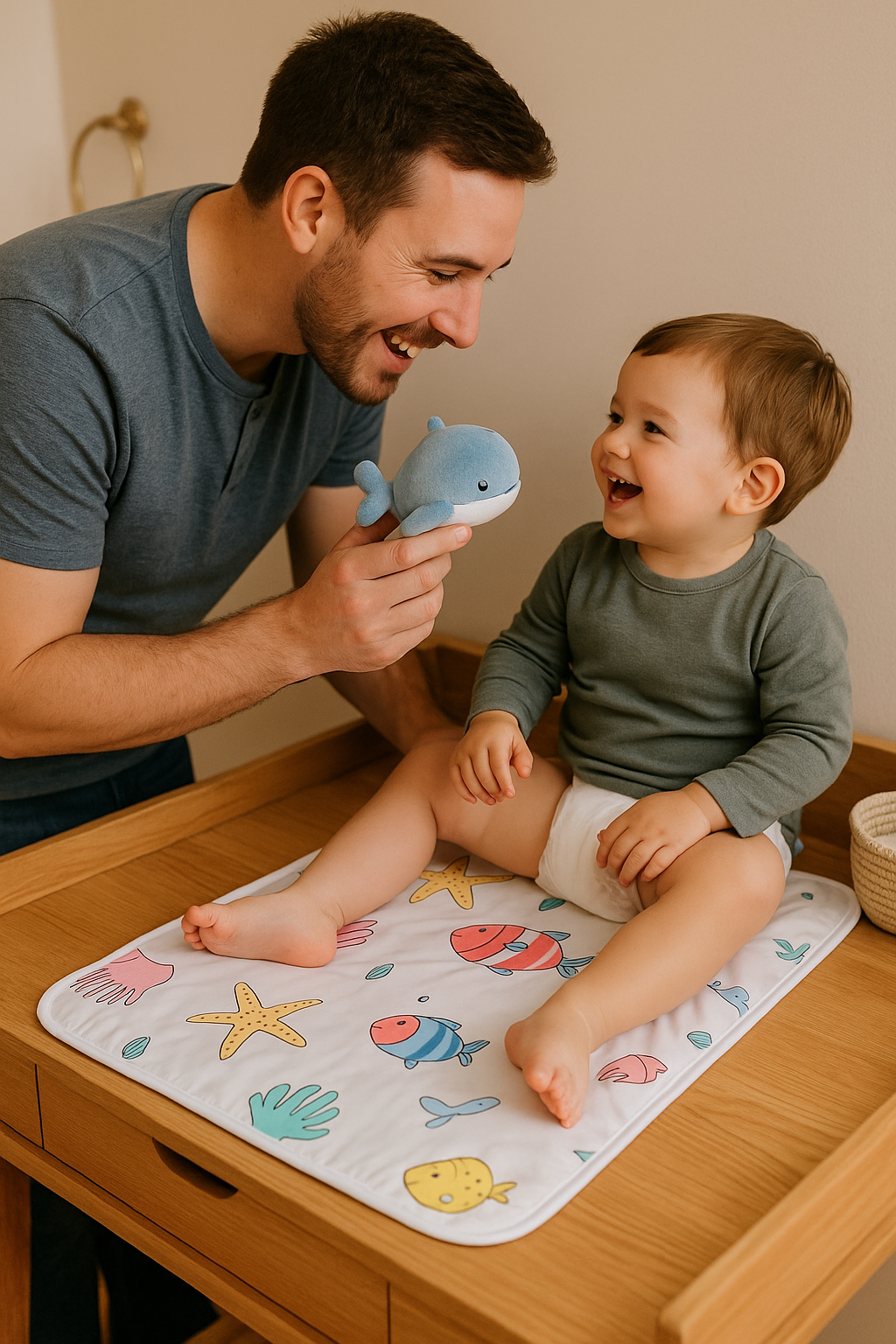 Tapis à langer portable – Imperméable, pliable & ultra doux