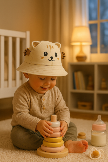 Chapeau Soleil Bébé Mignon – Animaux (Chat / Grenouille)