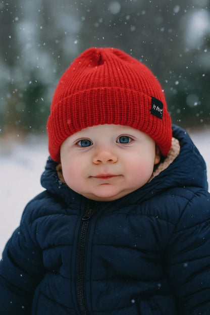 Bonnet Bébé d’Hiver Unisexe – Chaud, Doux & Extensible (0–3 ans)