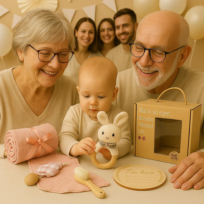 Coffret Cadeau Baby Shower Bébé – Essentiels Doux & Naturels (6 pièces)