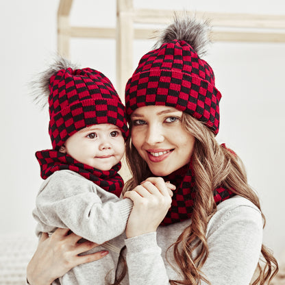 Ensemble Hiver Maman & Bébé Assorti – Bonnet & Cache-Cou Chauds